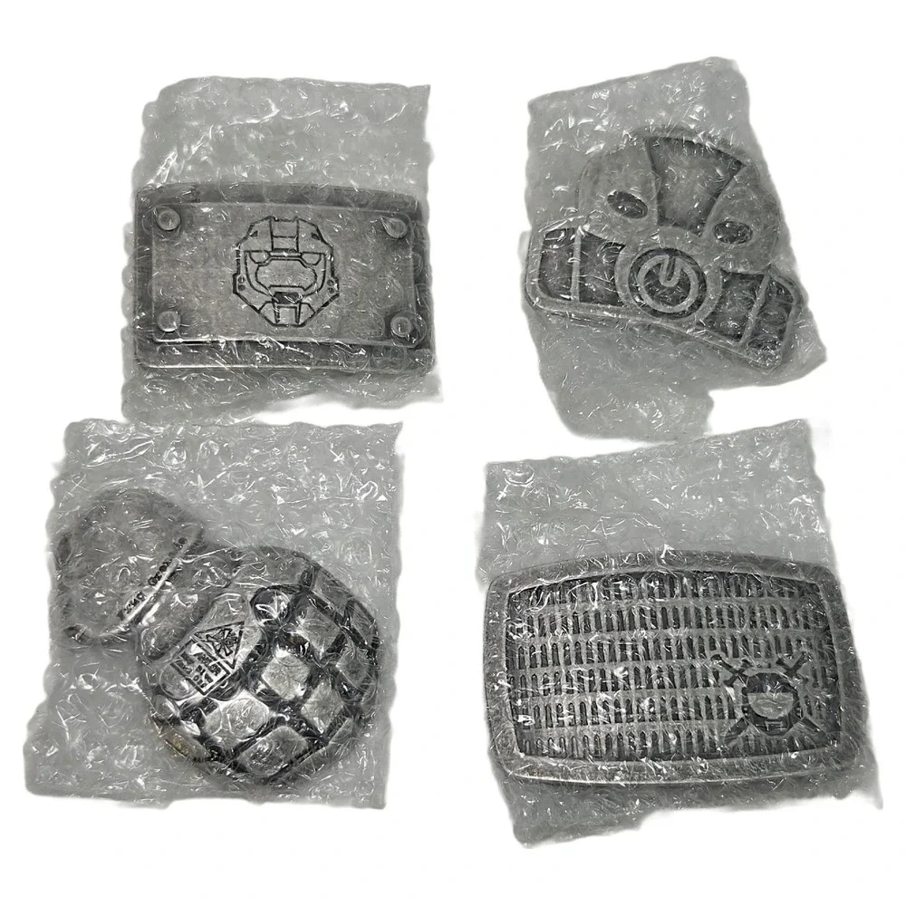 Enmon Halo Belt Buckle 4 Piece Set Master Chief Frag Grenade Grunt Noble Team